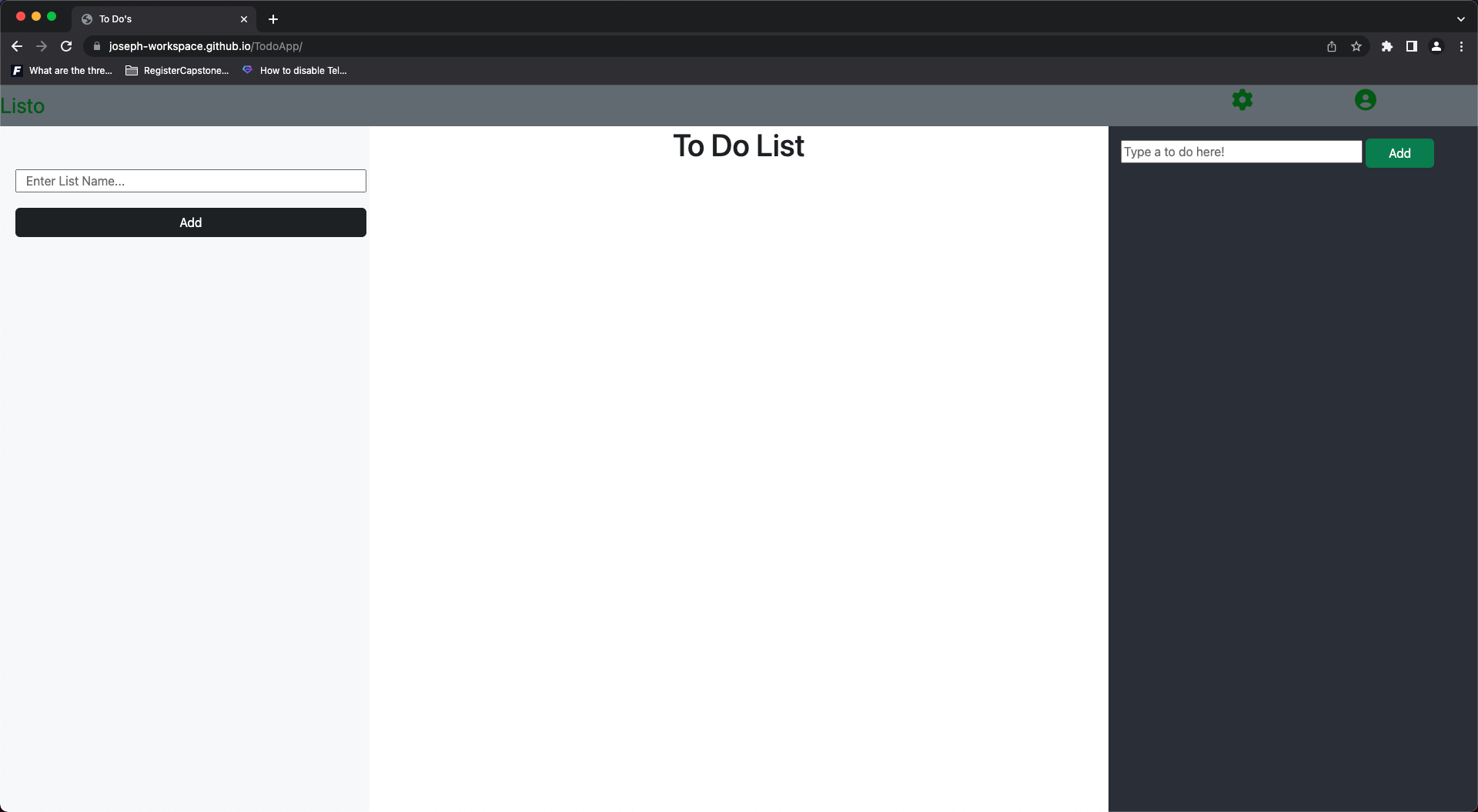home page