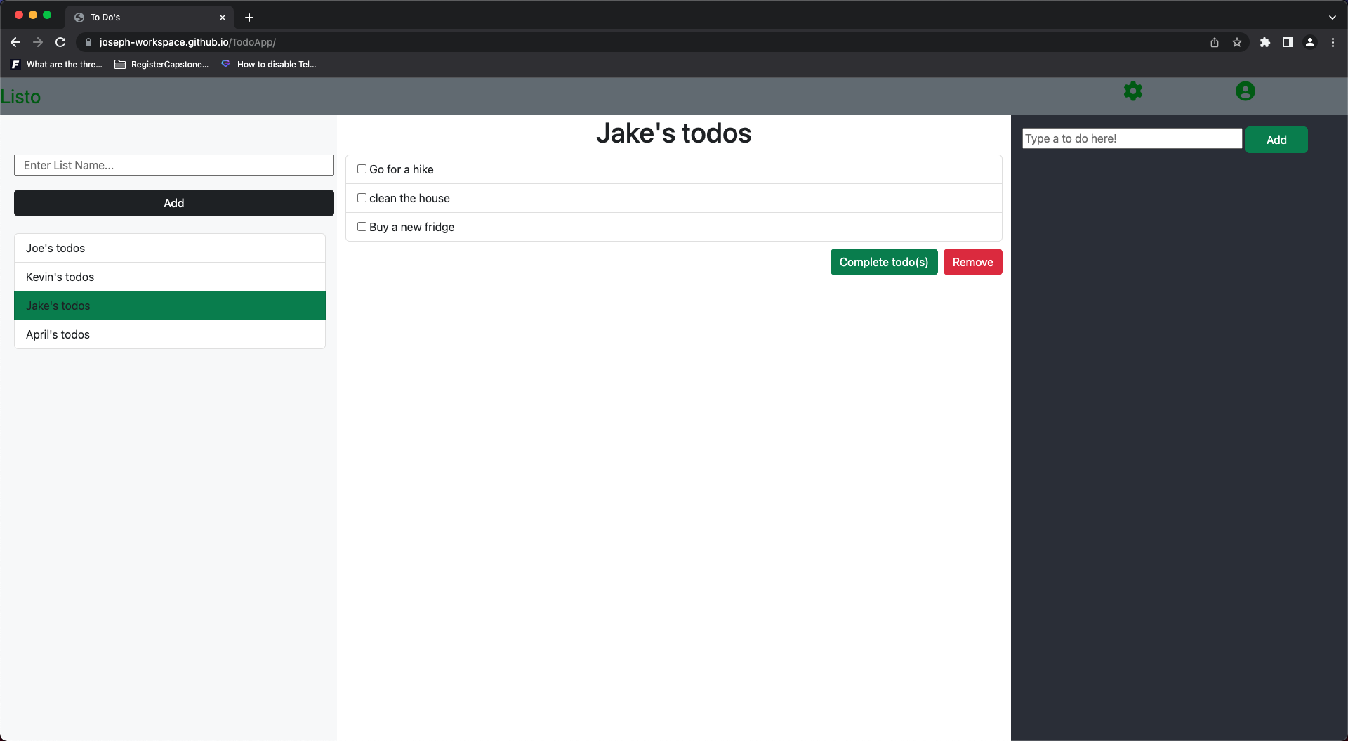 todos multiple users